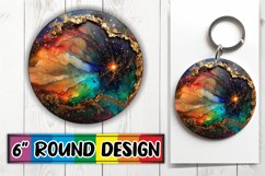 Radiant Floral Gold Sublimation Keyrings Product Image 1