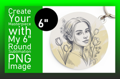 Elegant Keychain Round Design PNG , Beauty Woman Product Image 1