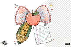 Back to School Pencil Bow PNG Product Image 1