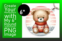 Dynamic Round Design for Keychains , Teddy Bear Product Image 1