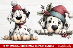 Whimsical Christmas Clipart | Cute Festive Holiday PNG Product Image 1