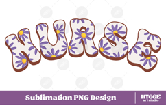 nurse flowers Png Retro floral doctor hospital Sublimation Product Image 1
