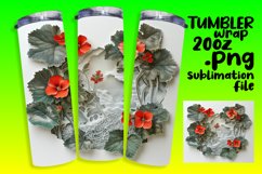 Sublimation Wrap 20oz - 3D Floral Tumbler Hole Design Product Image 1