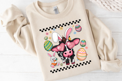 Cute Easter Cow &amp; Bunny Clipart, Happy Easter Sublimation Product Image 2