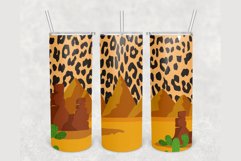 Black Leopard Mexico Western Cactus 20 oz skinny tumbler Product Image 1