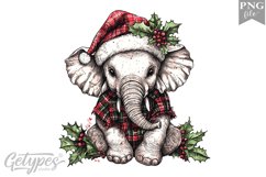Christmas Elephant Clipart Design - High Quality 300 Dpi Product Image 1