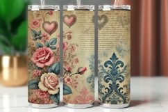 Valentine Tumbler Wrap 20 oz - vintage roses Product Image 1