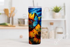 Colorful Sunflowers and Butterflies Tumbler Wrap Sublimation Product Image 3