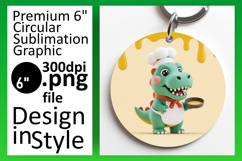 Gorgeous Circle Design for Sublimation , Cute Dino Product Image 1