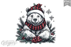 Christmas Bear Clipart Design - High Quality 300 Dpi Product Image 1