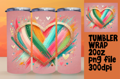 20oz Sublimation Tumbler Wrap , Heart Product Image 1