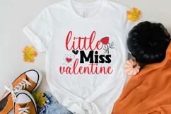 Little Miss Valentine SVG Cut File,Valentine's Day SVG Product Image 2