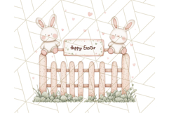 Spring Bunnies PNG Watercolor Bunny Clipart, Pastel Easter Product Image 3