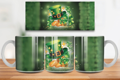Leprechaun Hat with Gold and Shamrocks Mug Wrap PNG Sublimat Product Image 1