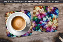 Flowers Coaster Sublimation, Spring Coaster PNG Design Product Image 1