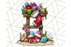 Summer Christmas Clipart PNG, Tropical Holiday Art Clip Art Product Image 3