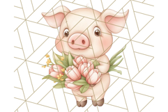 Cute Animals with Tulips PNG, Spring Flower Clipart Download Product Image 3