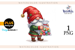 Watercolor Christmas gnomes, Christmas Gnomes Product Image 1