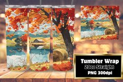 Fall Tumbler Wrap | 20oz Watercolor Autumn Sublimation Product Image 1