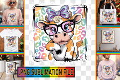 Elegant TSHIRT PNG Art, Cute Cow Product Image 1