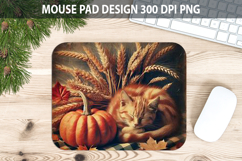 Cat Mouse pad Sublimation - Thanksgiving PNG Design Product Image 1