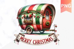 Christmas Caravan Clipart, 25 Christmas Camping PNG Product Image 12