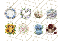 Floral Sewing Clipart PNG Vintage Sewing Elements Needlework Product Image 7