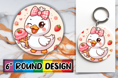 Sweet Keychain Designs for Gifts, Cute Goose Product Image 1