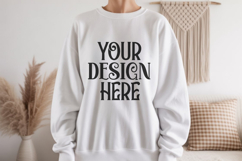 White Gildan 18000 Sweatshirt Model Mockups Product Image 1