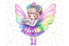 Pastel Fairy Clip Art PNG With Glitter, Rainbow Fairy Png Product Image 3