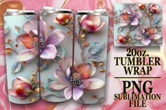 Summer Bloom Glitter Tumbler Wrap - 20oz Sublimation Product Image 1