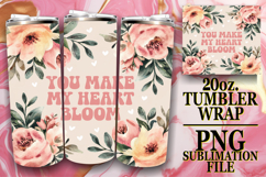 SUNSHINE JOY 20oz TUMBLER WRAP, Flower Quote Product Image 1