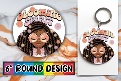 Cheerful Round Design Sublimation PNG, Praying Woman Product Image 1