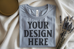 Ash Folded Bella Canvas 3001 Flat Lay T-Shirt Product Image 1