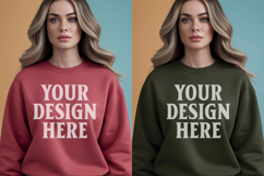 Christmas Gildan18000 Couple Mockup , Couple mockup Product Image 1