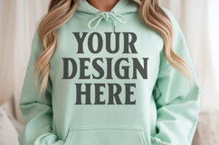 Mint Gildan 18500 Hoodie Sweatshirt Mockup, Unisex Hoodie Product Image 1