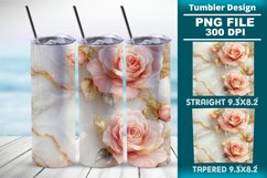 3D Rose Tumbler 20oz skinny wrap design, Tumbler design Product Image 1