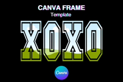 XOXO Canva Frame Varsity Valentine&#039;s Day Photo Frame Shirt Product Image 1