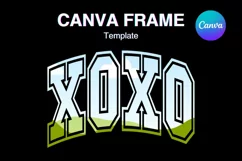 XOXO Canva Frame Varsity Valentine's Day Photo Frame Shirt Product Image 1