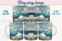 Sea life Ocean pearl mug wrap 15oz sublimation designs png Product Image 1