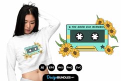 Floral Cassette for T-Shirt Design Product Image 1