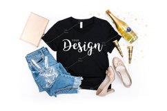 Bella Canvas Mockup 3001 Black T-shirt New Year's Party Product Image 1
