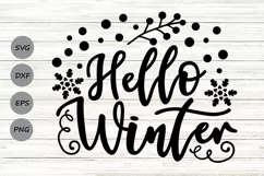Hello Winter Svg, Christmas Svg, Winter Svg, Snowflakes Svg. Product Image 1