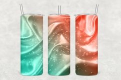 Green Pink Satin Glitter Tumbler Sublimation Product Image 1