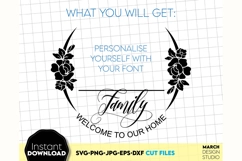 Monogram SVG, Family Sign SVG, Last Name Monogram SVG Wreath Product Image 2