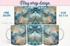 Sea life Ocean pearl mug wrap 15oz sublimation designs png Product Image 1