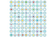 100 successful startup icons set, cartoon style Product Image 1