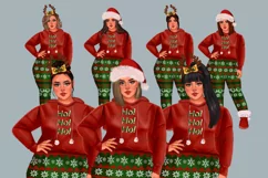 Christmas girl clipart, Plus size girl clipart, Xmas Product Image 5