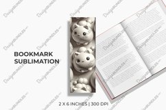 3D White Cat Bookmark Sublimation Product Image 1