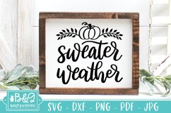 Sweater Weather SVG, Cute Autumn Hand Lettered Cut File Product Image 3